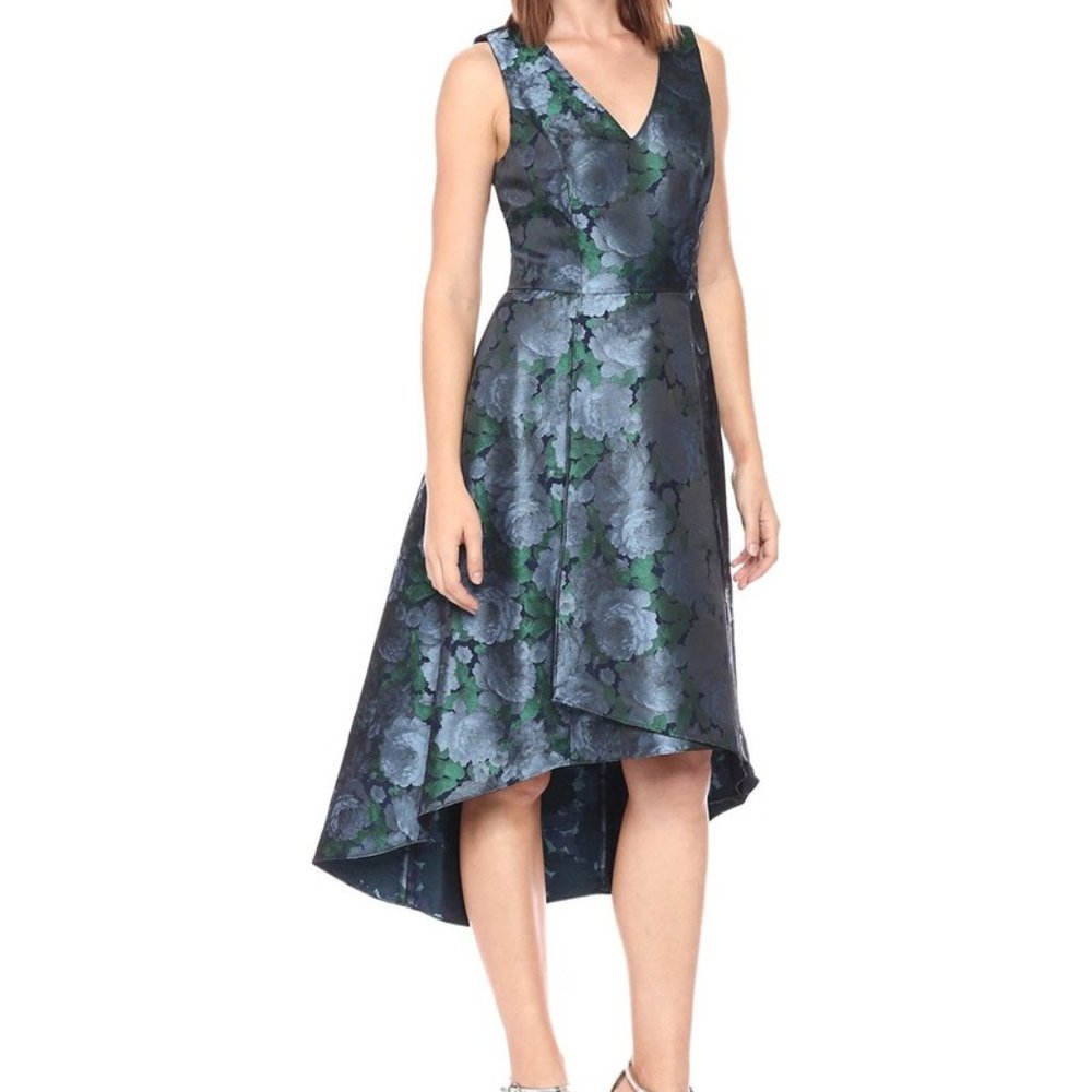 Adrianna Papell Blue High Low Evening Dress